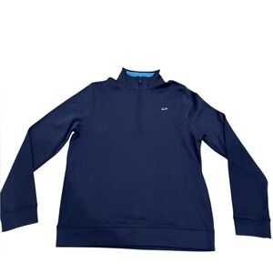 Boys Navy Quarter-Zip Pullover Sweater